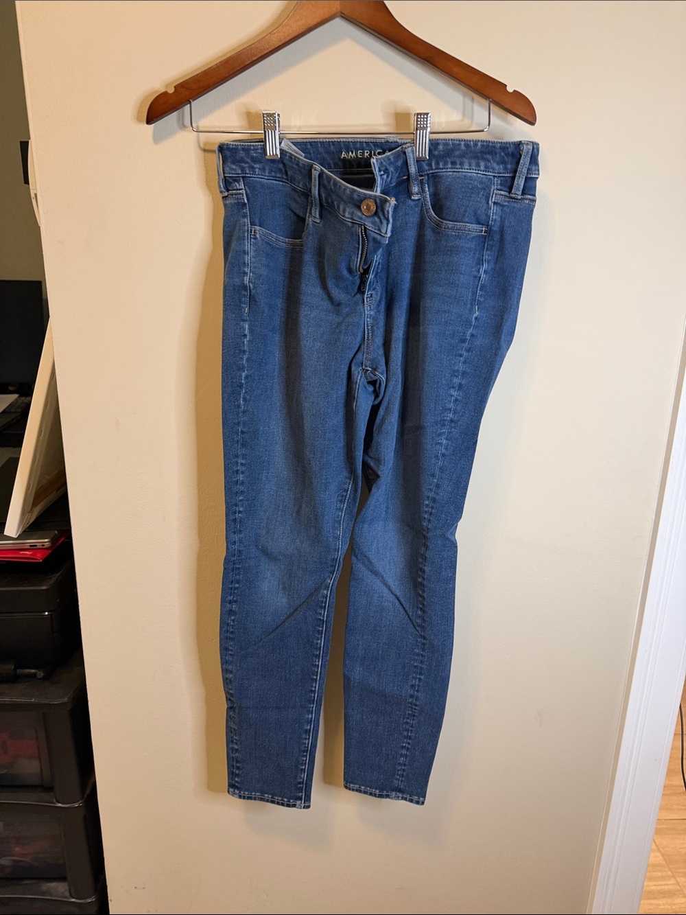 American Eagle Outfitters Dark Blue High-Rise Skinny Jeans